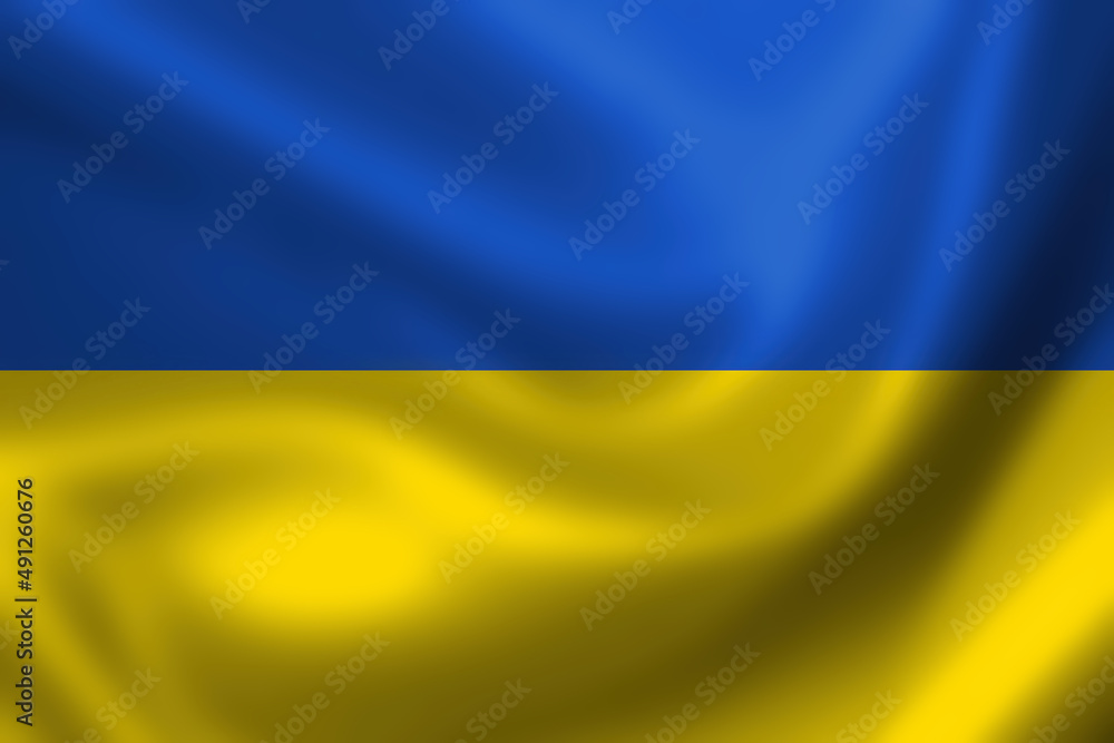 Illustration of the flag of Ukraine waving in the wind Illustration of the flag of Ukraine waving in the wind