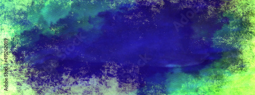 Blue background and tuxture highly Detailed textured grunge background frame. colorful watercolor background - irregular abstract pattern