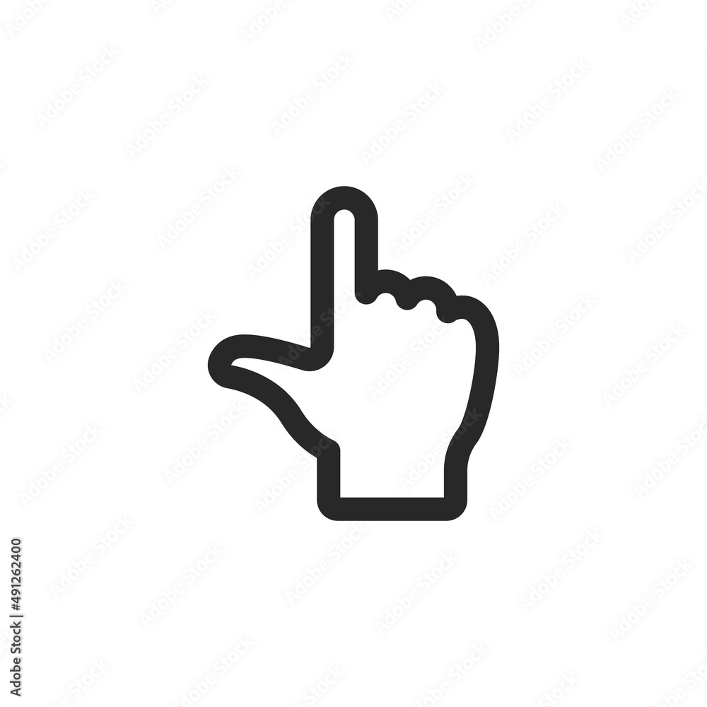 Hand clicking icon. Finger pointer pictogram. Click tap vector symbol. Hand clicking icon. Finger pointer pictogram. Click tap vector symbol.