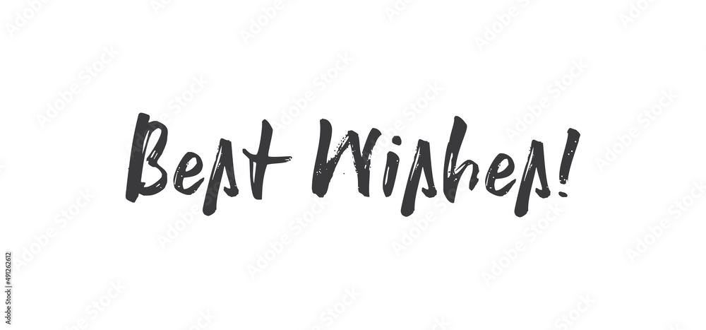 BEST WISHES hand lettering, vector illustration. Positive calligraphy message.