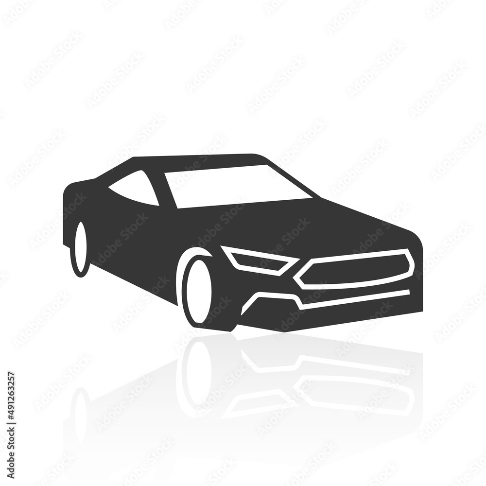 Obraz premium solid icons for Car side view and shadow,vector illustrations