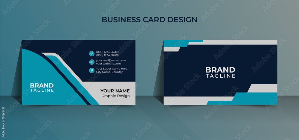 Minimal and clean double sided business card design template vector Minimal and clean double sided business card design template vector