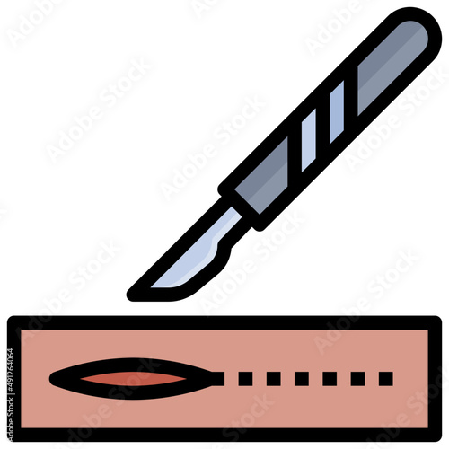 SCALPEL filled outline icon