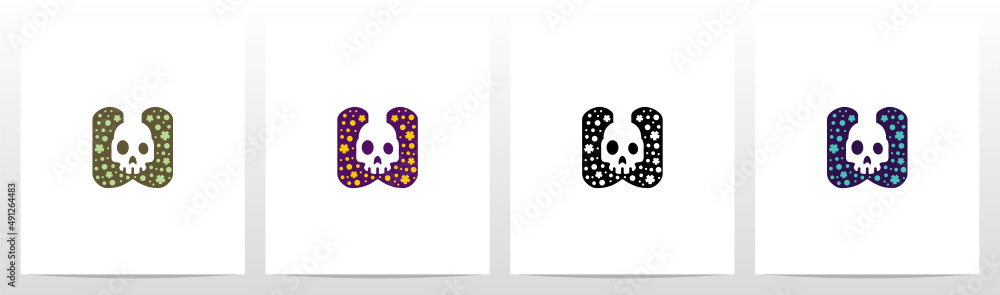 Spooky Skull On Letter Logo Design W