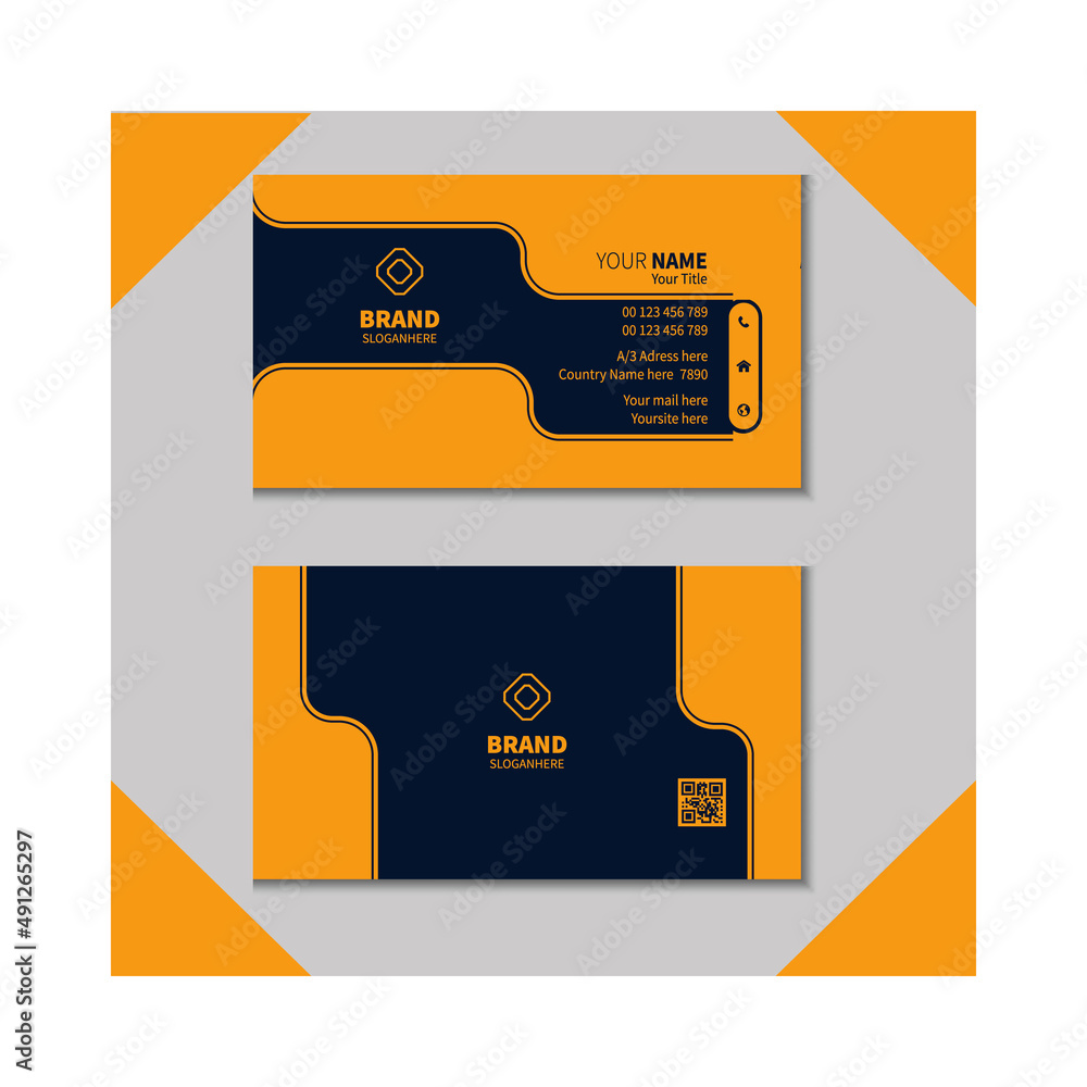 Fototapeta premium Orange and black business cards
