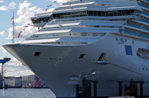 Costa Kreuzfahrtschiff Costa Pacifica im Hafen von Kiel, Germany - Cruiseship cruise ship liner in port for Baltic cruising photo