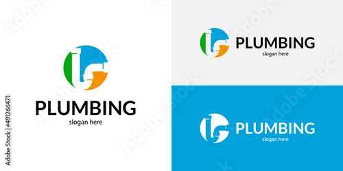 Creative plumbing service logo