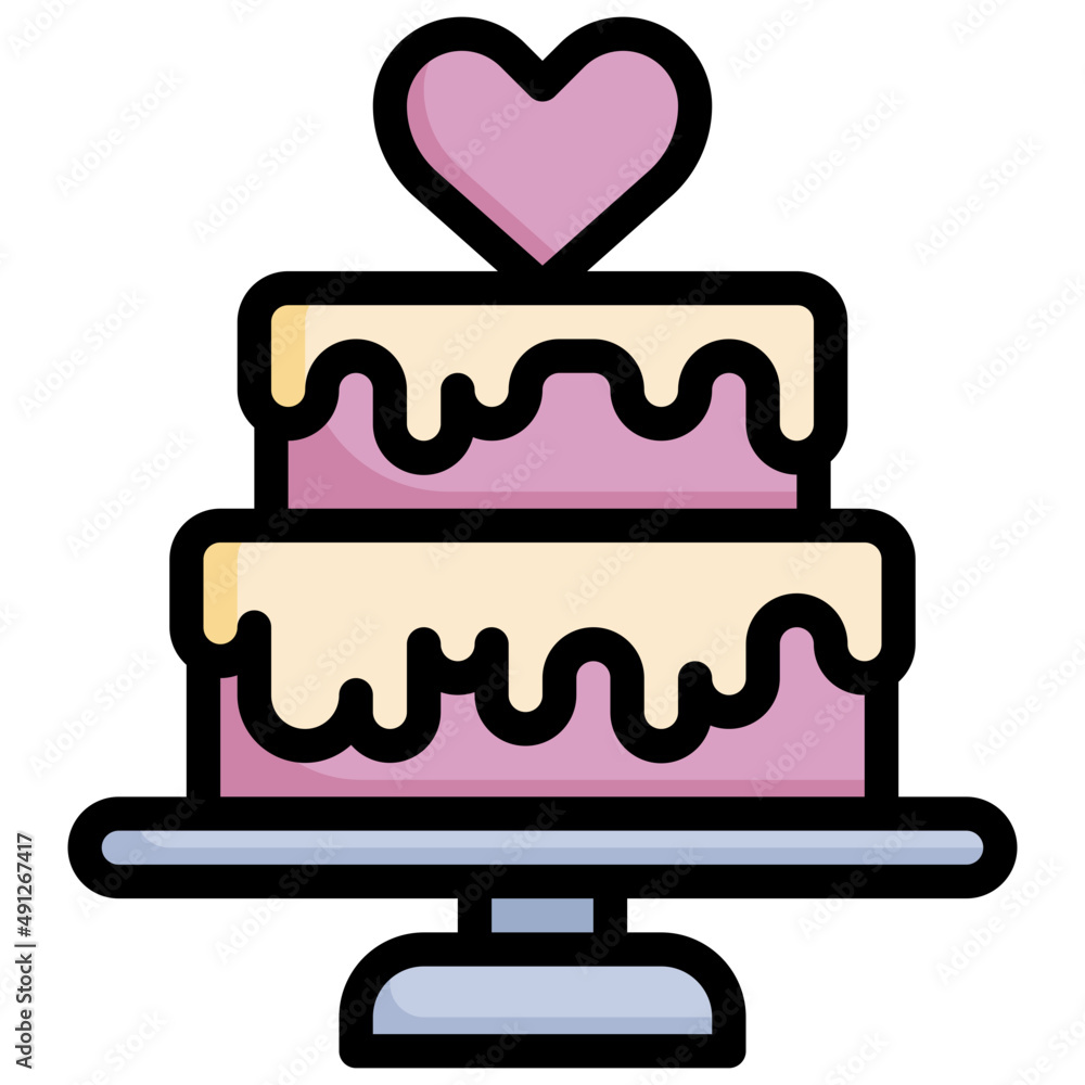 WEDDING CAKE filled outline icon WEDDING CAKE filled outline icon