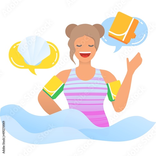 Safety rubber inflatable swim armbands vector icon