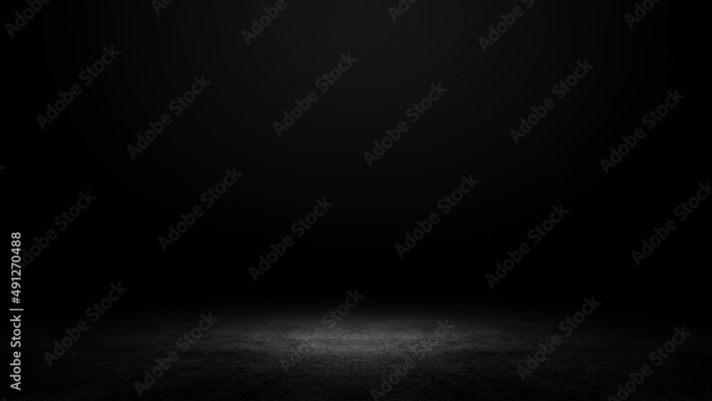 Product showcase background. Black studio room background. Use as montage for product display