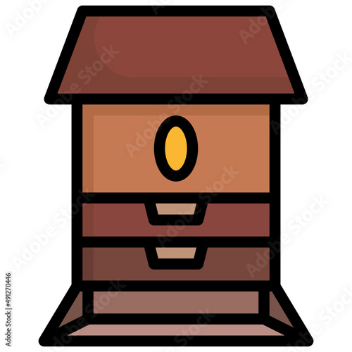 BEE HOUSE filled outline icon