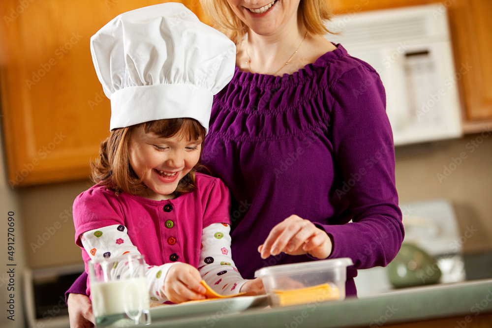 Kitchen Girl: Making Lunch with Parent's Help Kitchen Girl: Making Lunch with Parent's Help