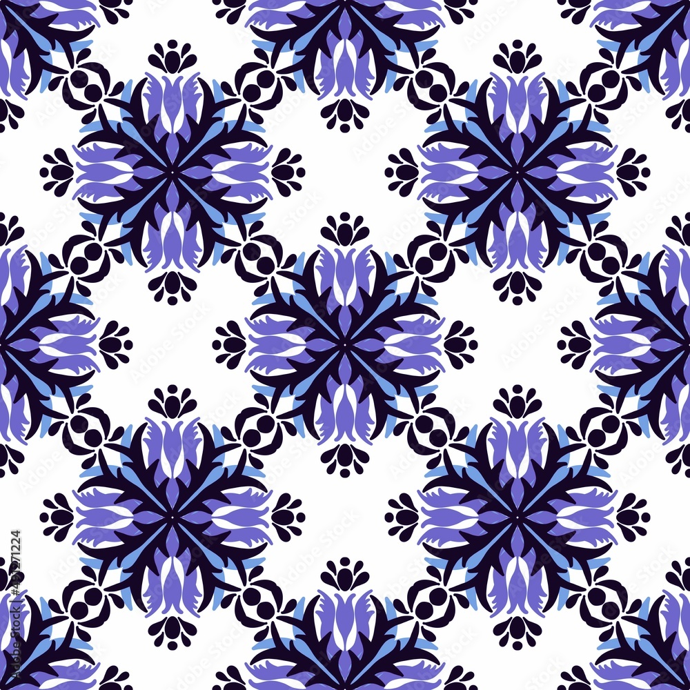 Fototapeta premium Simple floral seamless pattern with flowers for fabrics and cards and linens and kids and wrapping paper