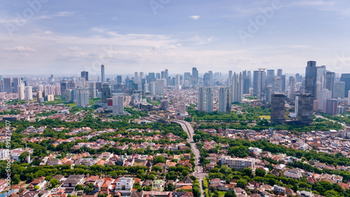 Beautiful Jakarta downtown with high rise buildings