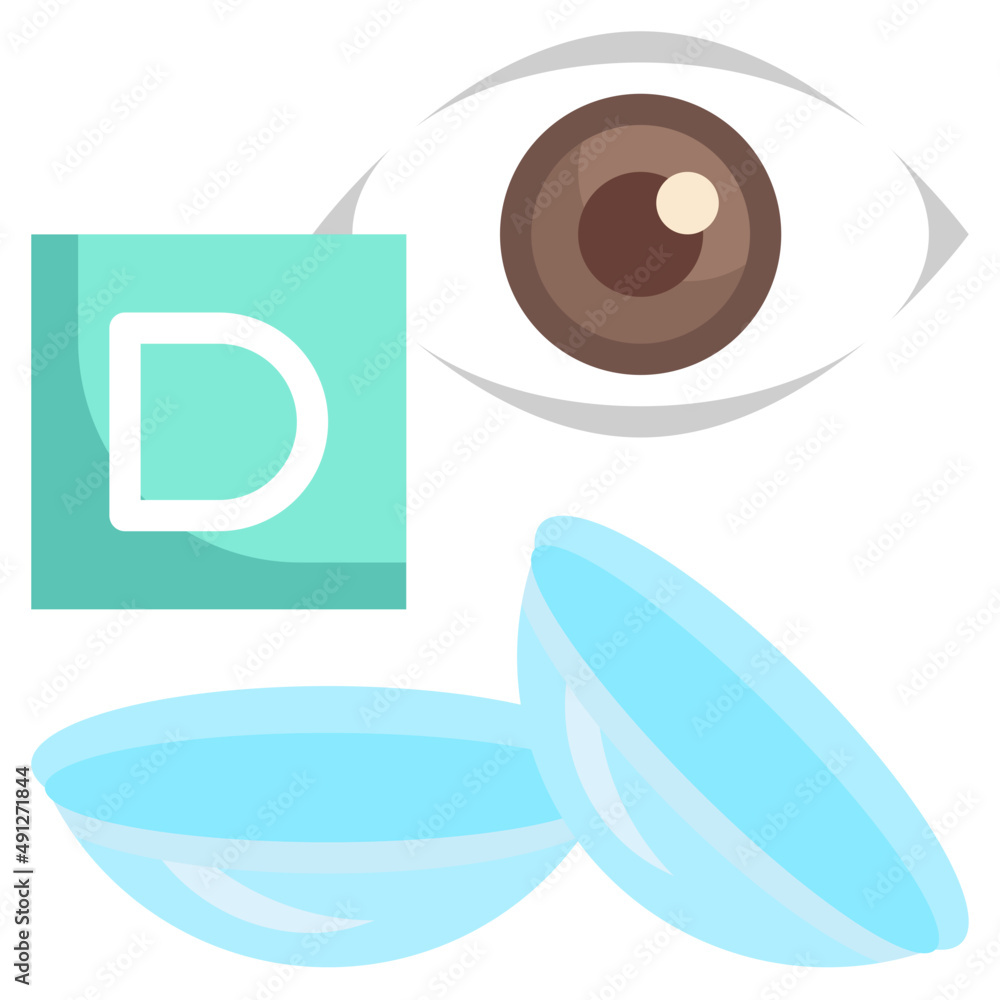 CONTACT LENS DAY flat icon