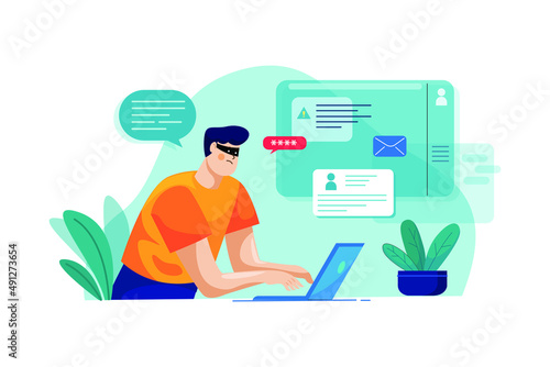 Account Hacking illustration concept