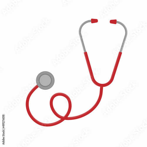 medical stethoscope equipment icon isolated, vector