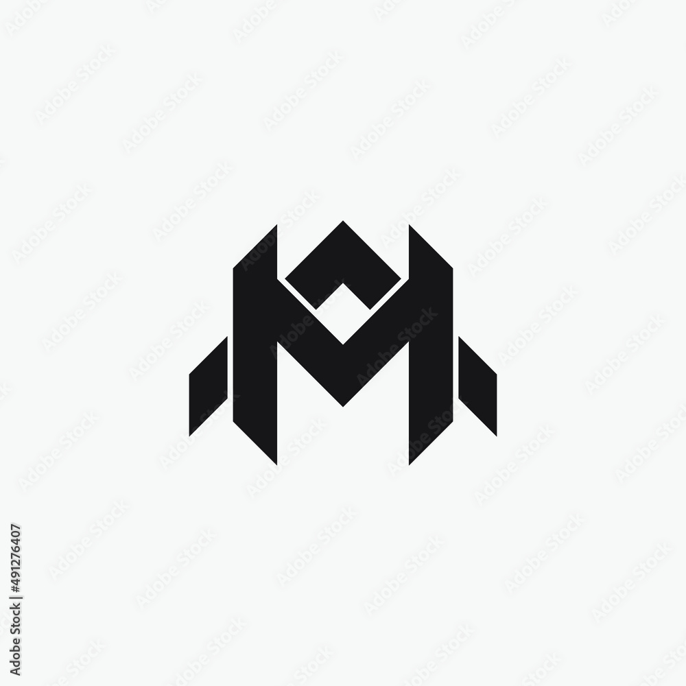 MA or AM monogram design logo template. MA or AM monogram design logo template.