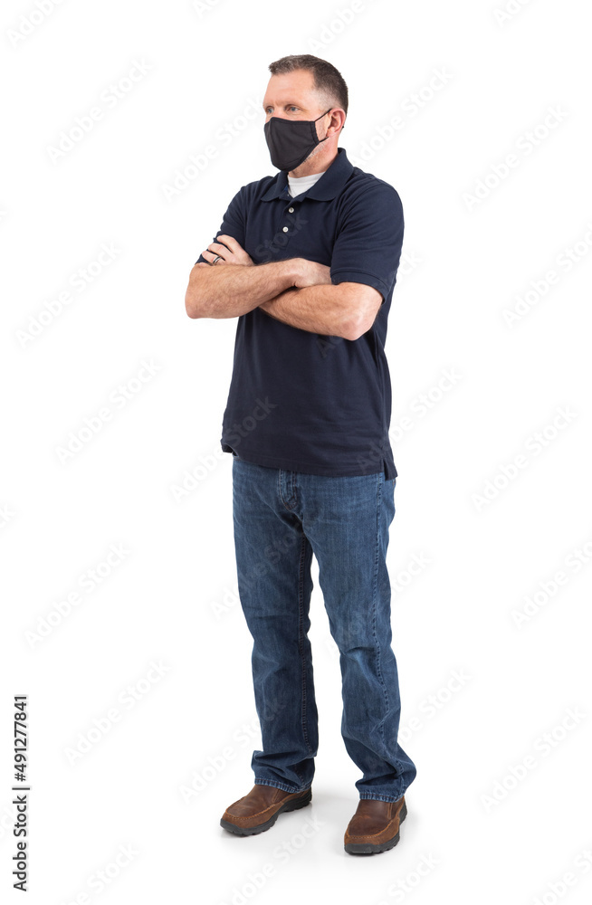 Man Wearing Face Mask In Casual Pose Man Wearing Face Mask In Casual Pose