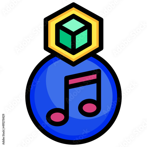 MUSIC filled outline icon
