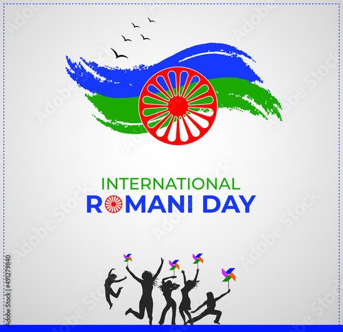 International Romani Day. 8 April. Template for background, banner, card, poster. vector illustration.