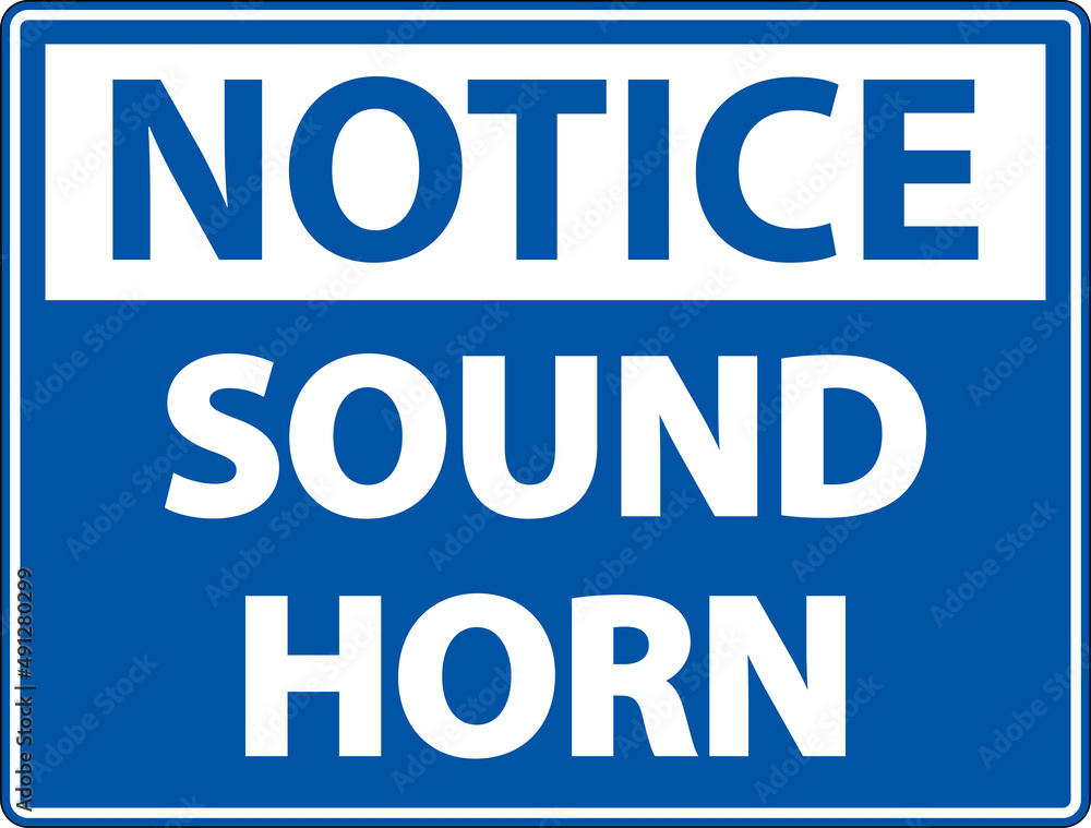 Notice Sound Horn Sign On White Background