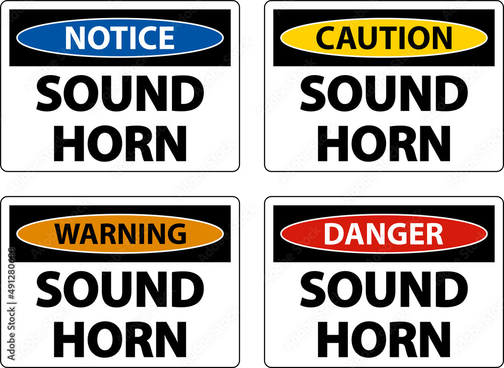 Set Sound Horn Sign On White Background Set Sound Horn Sign On White Background