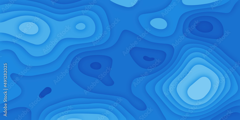 abstract blue gradient 3d papercut background with waves. Blue paper topography relief. Realistic papercut decoration textured with wavy layers. Carving art. Vector 3d illustration. abstract blue gradient 3d papercut background with waves. Blue paper topography relief. Realistic papercut decoration textured with wavy layers. Carving art. Vector 3d illustration.