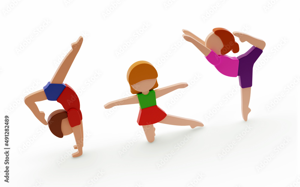 Kids Exercise Poses And Yoga Asana Set Stock Illustration