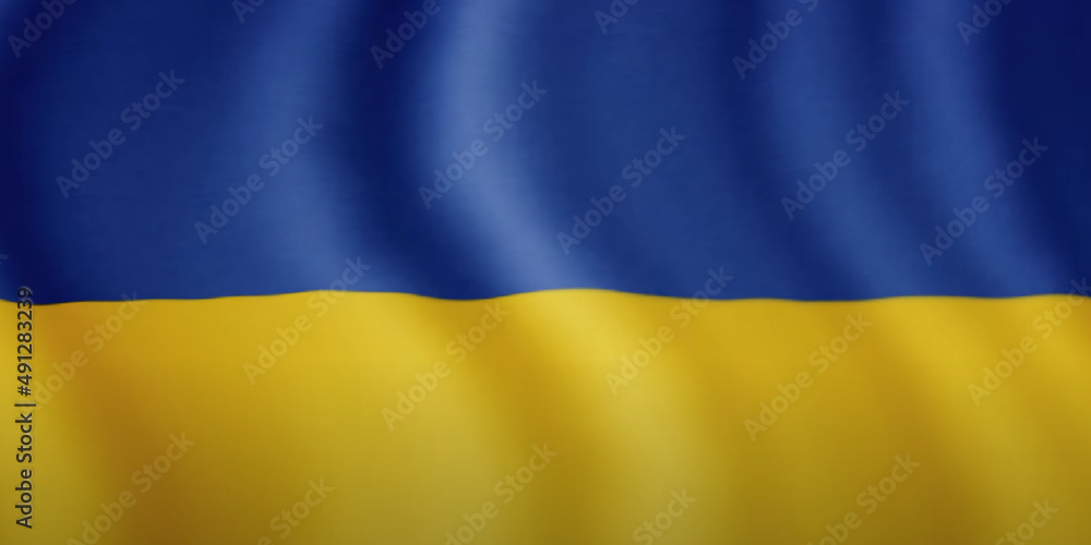 Flag of Ukraine.Realistic flag of Ukraine waving in the wind.Fabric flowing flag of Ukraine.Vector Flag of Ukraine.Realistic flag of Ukraine waving in the wind.Fabric flowing flag of Ukraine.Vector
