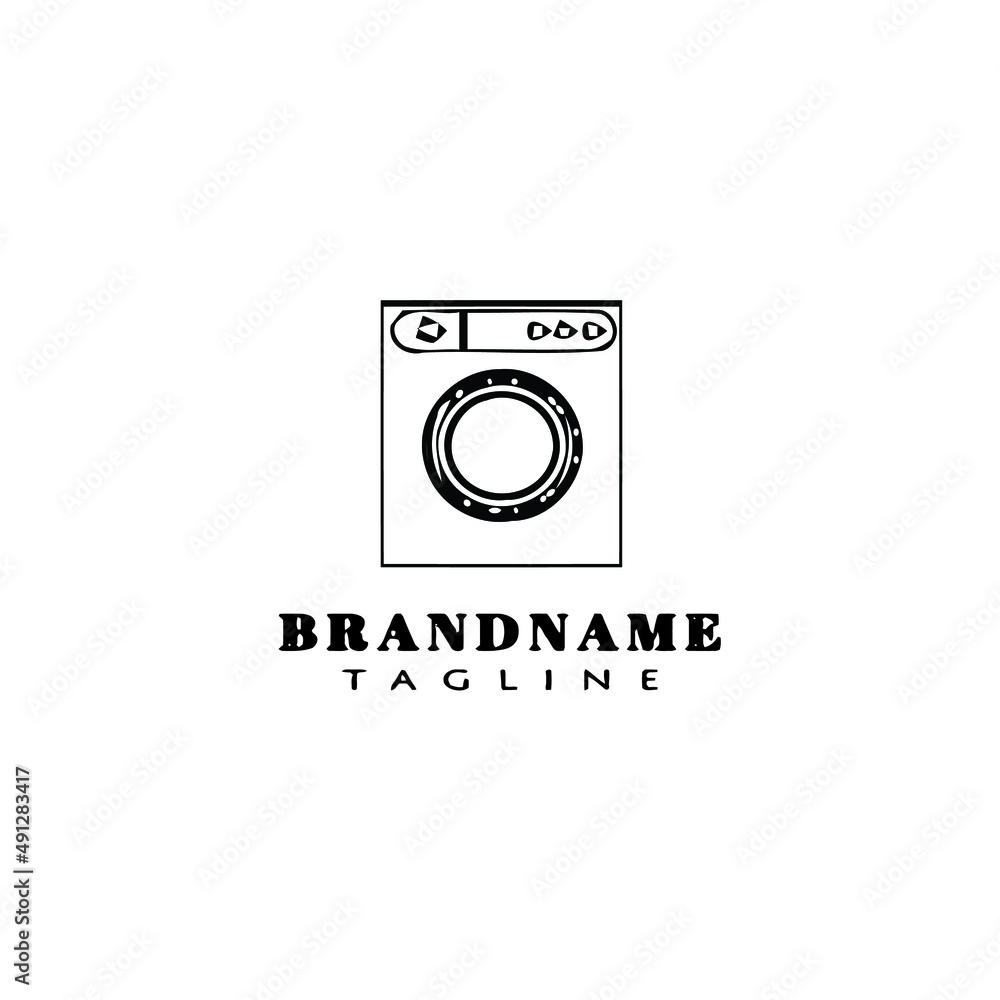 washing machine logo cartoon icon design template isolated vector illustration