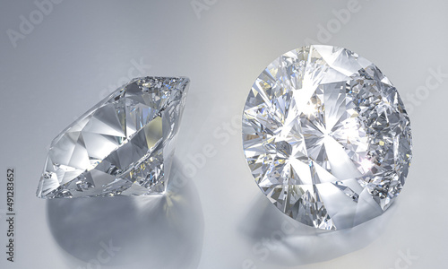 classic cut diamonds on a gray background.