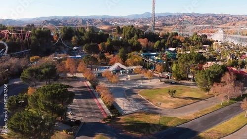 Santa Clarita, Six Flags Magic Mountain, California, Aerial Flying