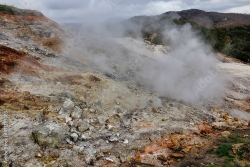 geyser in park national park , image taken in Follonica, grosseto, tuscany, italy , larderello desert photo