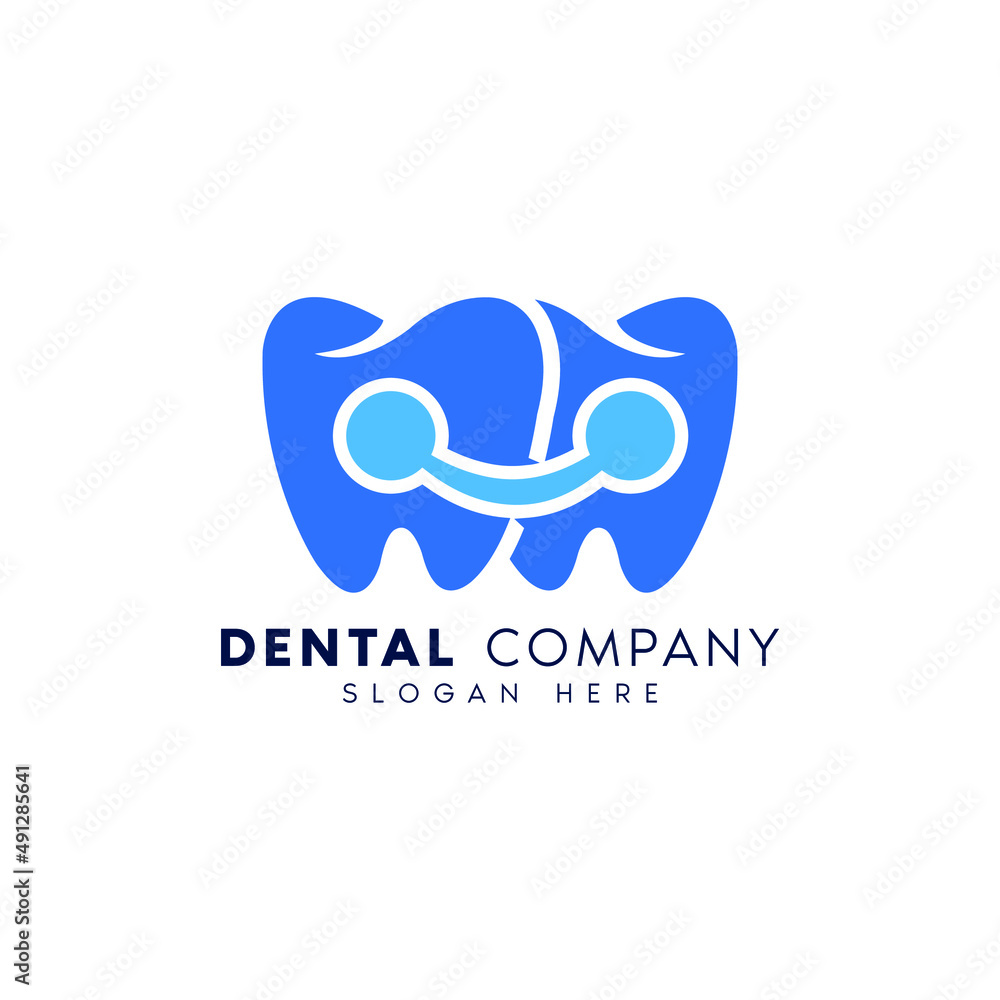 Obraz premium dental company logo design template tooth and smile