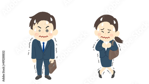 緊張する新社会人