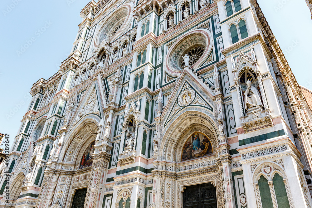 Exterior of the Cathedral of Santa Maria del Fiore duomo in Florence, Tuscany, Italy, Europe