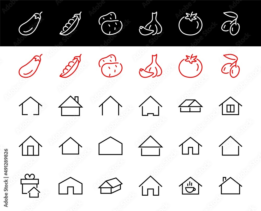 Simple set of color editable house icon templates. Contains such icons, home calendar, coffee shop and other vector signs isolated on a white background for graphic and web design Simple set of color editable house icon templates. Contains such icons, home calendar, coffee shop and other vector signs isolated on a white background for graphic and web design