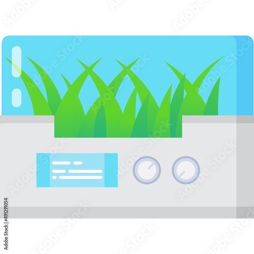 Portable green house machine flat icon vector