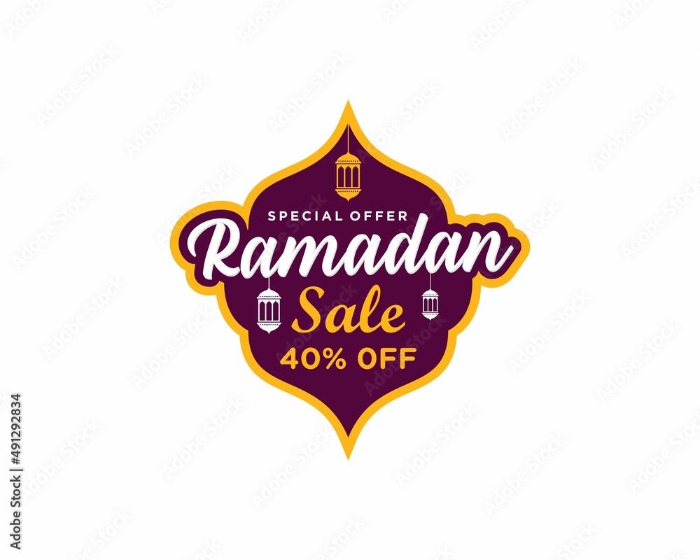 Ramadan sale label badge banner template design background Ramadan sale label badge banner template design background
