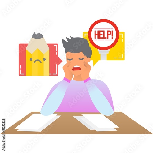 Freelance icon creative crisis and burnout vector