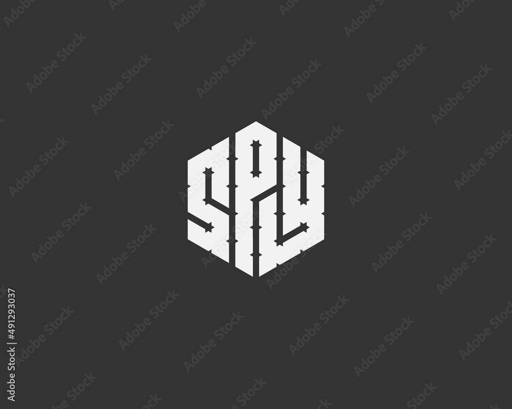 hexagonal geometric letter SPY vector logo design illustration hexagonal geometric letter SPY vector logo design illustration