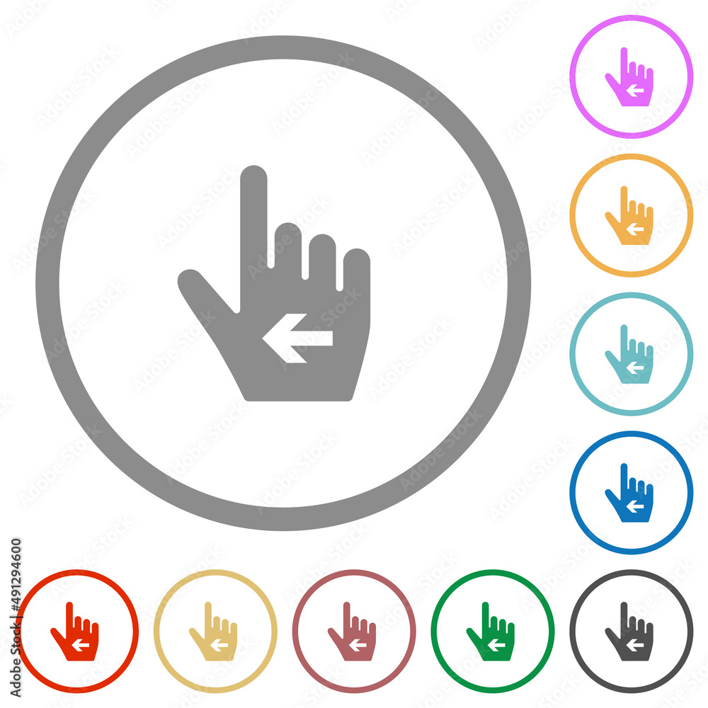 Hand cursor left solid flat icons with outlines Hand cursor left solid flat icons with outlines