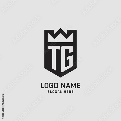 Initial TG logo shield shape, creative esport logo design