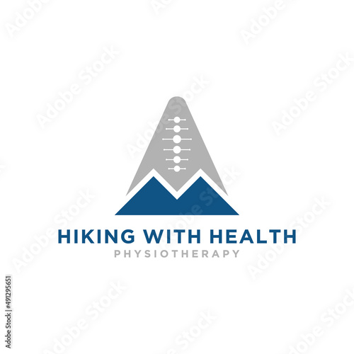 HIKING WITH HEALTH PHYSIOTHERAPY LOGO DESIGN TEMPLATE UNIQUE