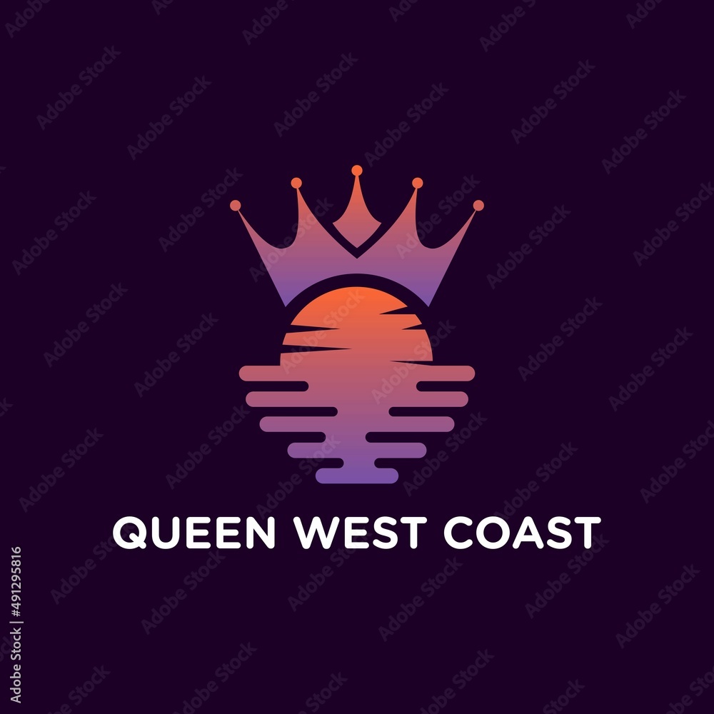 CROWN SUNSET QUEEN OF SUNLIGHT LOVER LOGO DESIGN MODERN COMPANY CROWN SUNSET QUEEN OF SUNLIGHT LOVER LOGO DESIGN MODERN COMPANY