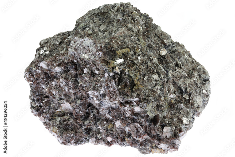 lepidolite from Zimbabwe isolated on white background