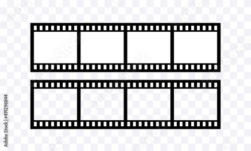 Film. Filmstrip. Vector black clipart isolated on white background.