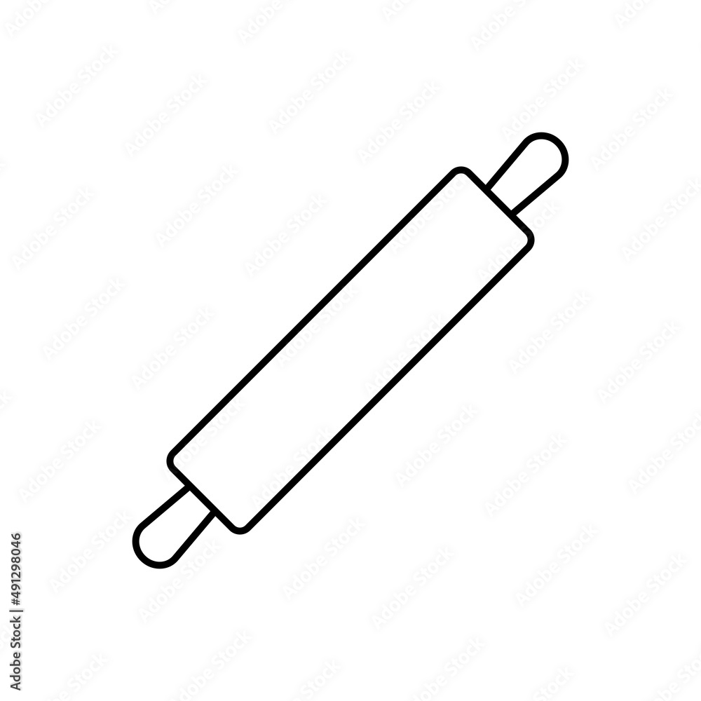 Rolling pin icon in line style Rolling pin icon in line style