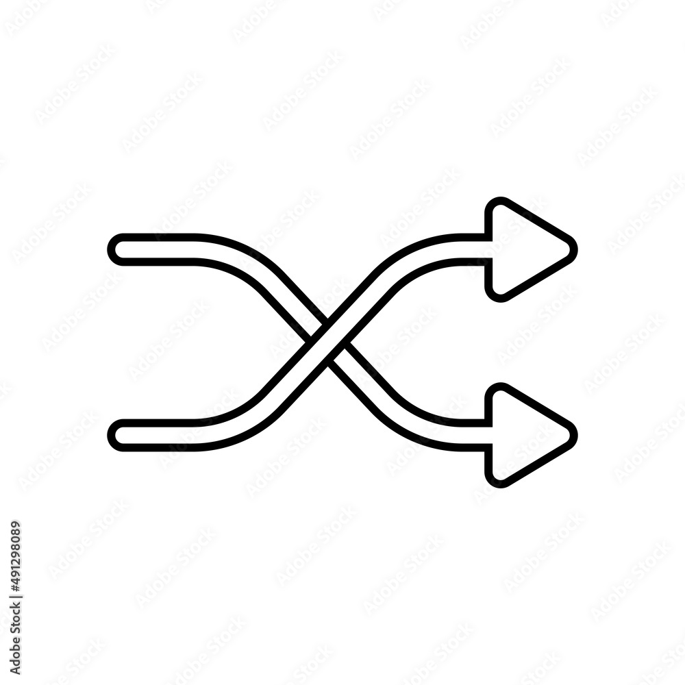 Shuffle icon in line style Shuffle icon in line style